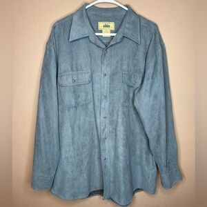 Vtg Rugged Wear Men's Casual Button Down Shirt - Gray/Blue Size Large Fall Layer